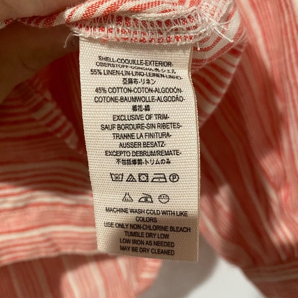 Free people linen blend off the sleeve stripe top - Picture 4 of 4